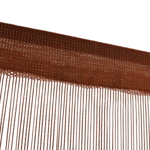 Braune Fadenvorhänge (2 Stk.) für Fenster oder Türen, 140x250cm.