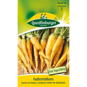 Quedlinburger Futter-Möhren Jaune du Doubs, gelbe Möhren für Kleintiere und Pferde.