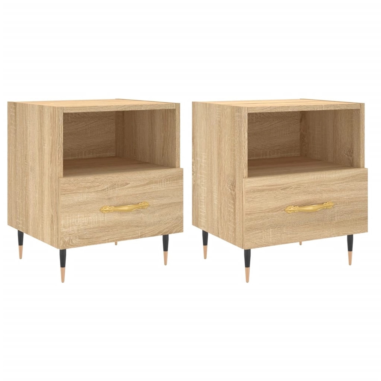 vidaXL Nachttische 2 Stk Sonoma-Eiche 40x35x47,5 cm Holzwerkstoff Modell 7 günstig online kaufen