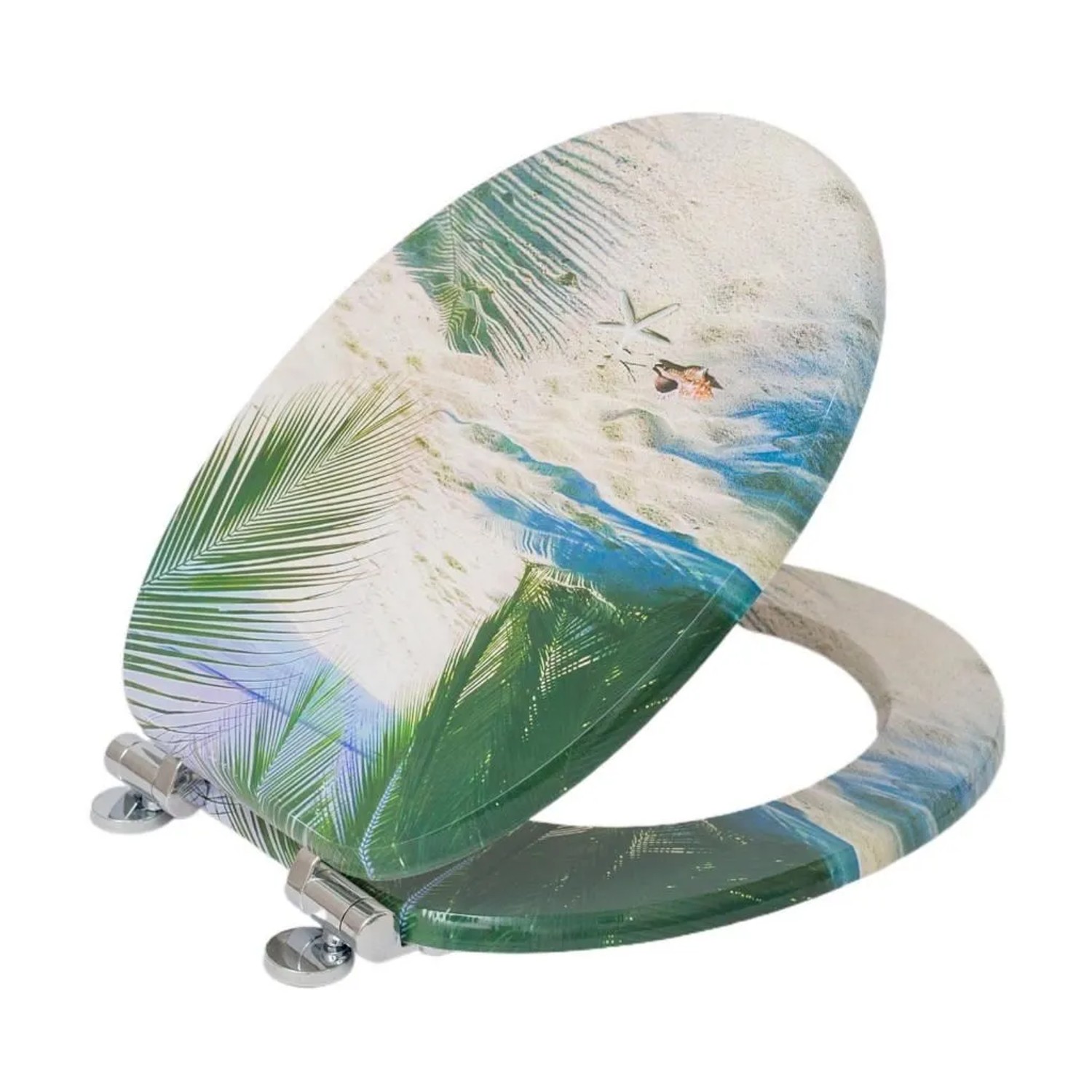 Sinobath WC-Sitz Oval mit Softclosing Tropischer Strand Palmen