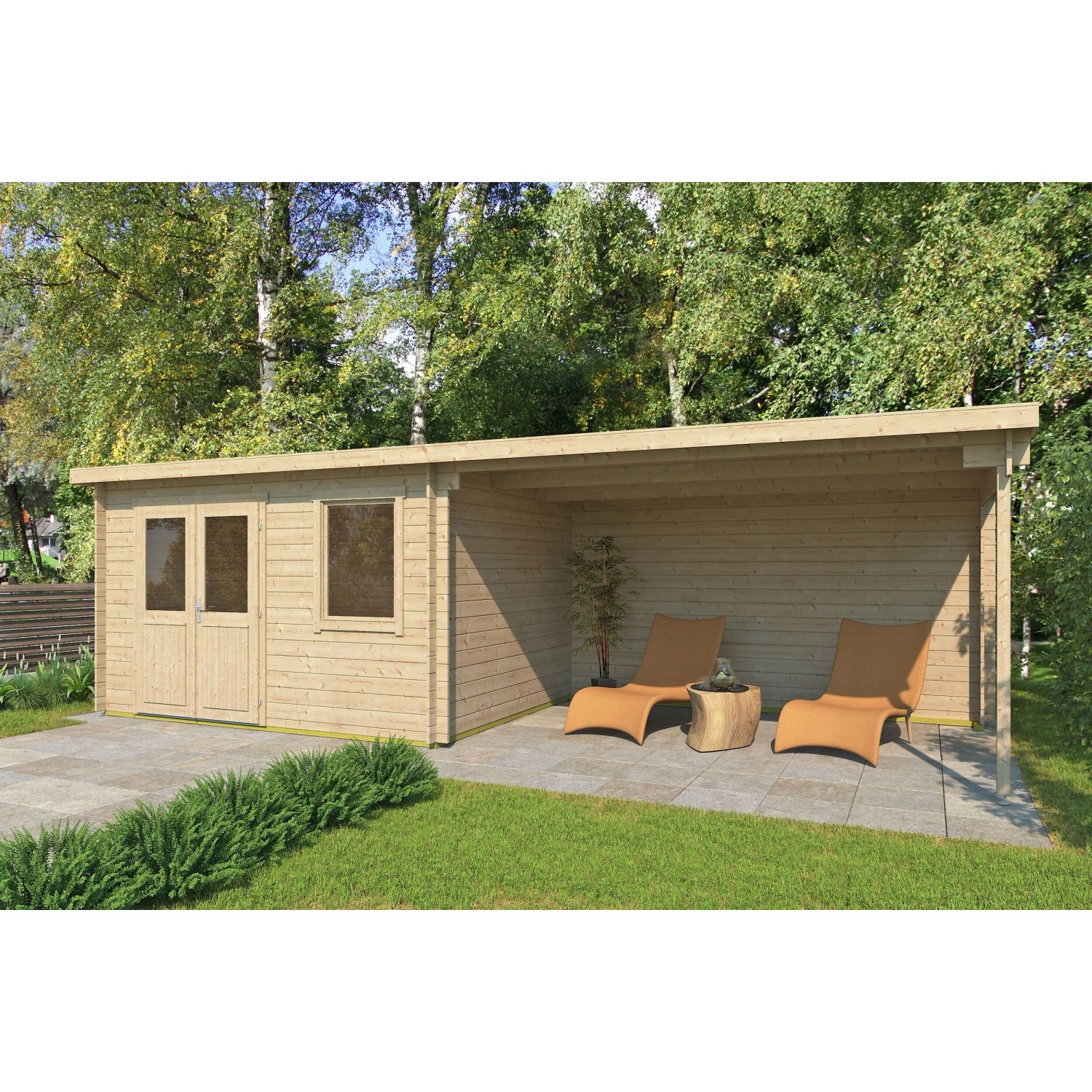 Fjordholz Gartenhaus Modell Gent 28 C Naturbelassen