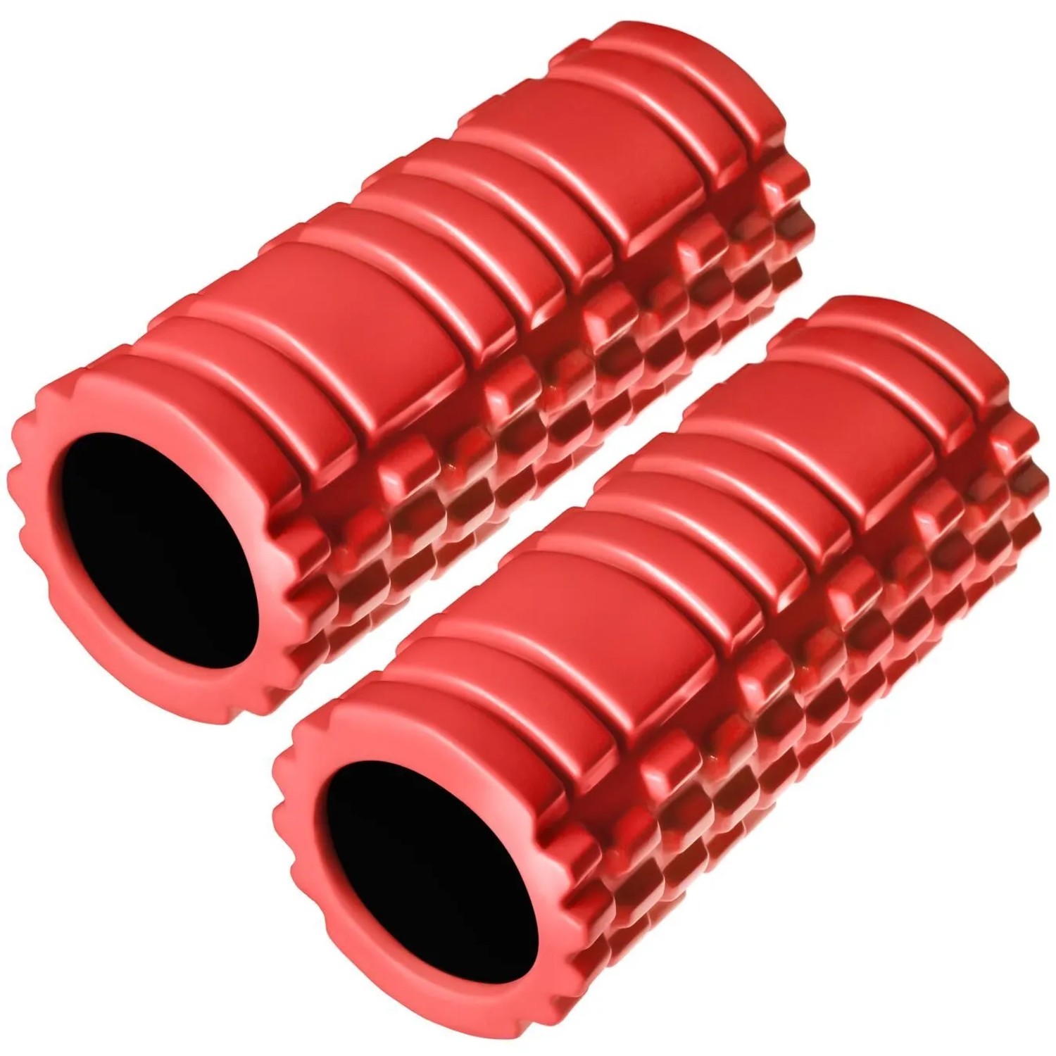 Tectake Faszienrolle  Mit Verschiedenen Noppenzonen Zur Triggerpunkt Selbstmassage 2Er Set 33 50 x 14 50 x 14 50 cm Rot