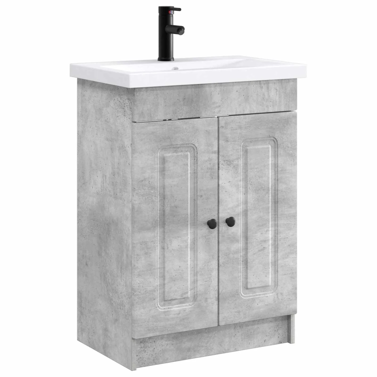 vidaXL Badezimmermöbel-Set Betongrau 56 x 37,5 x 81 cm Holzwerkstoff 3404167
