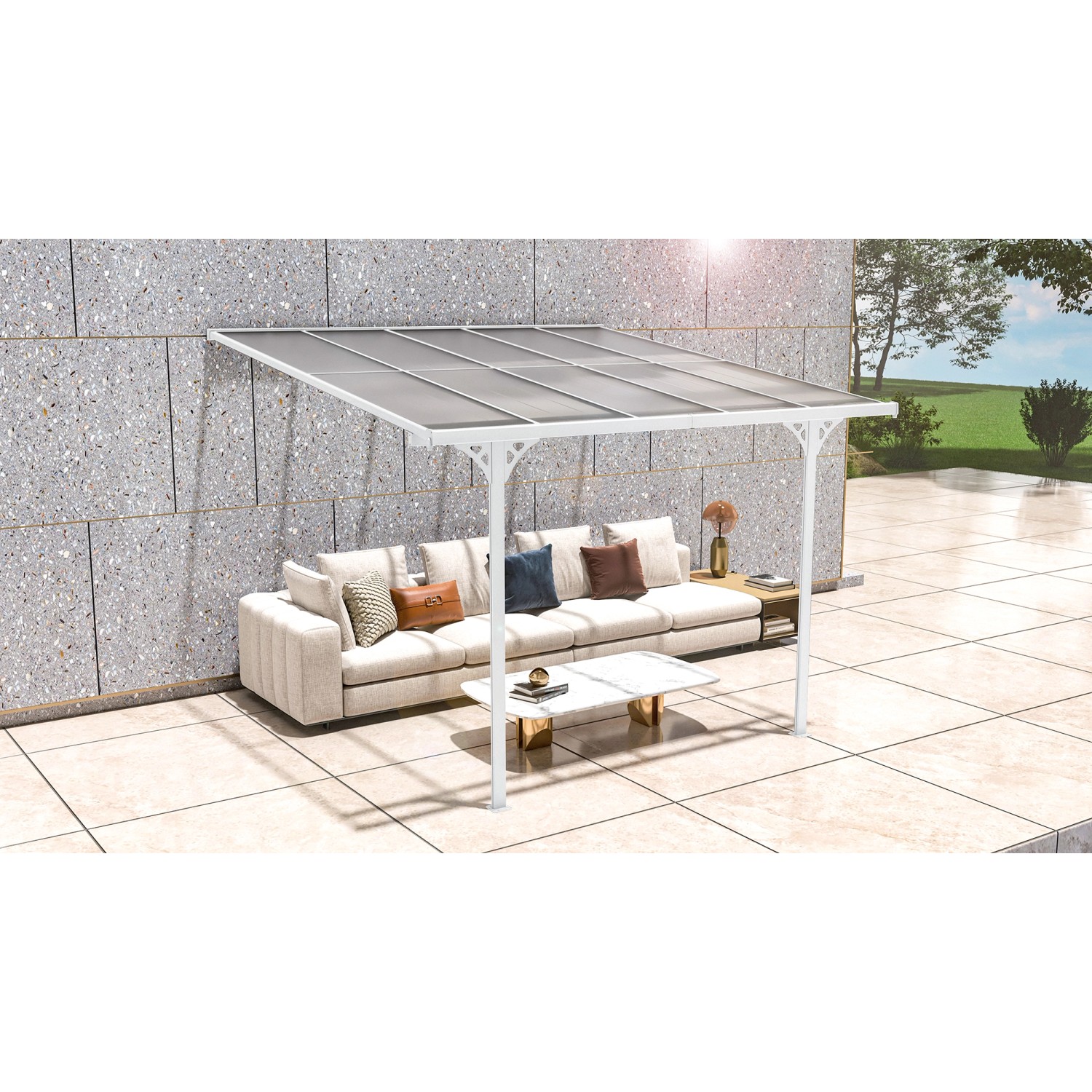 Westmann Alu-Terrassenüberdachung Bruce 313 Weiß 300 cm x 313 cm x 270 cm_5