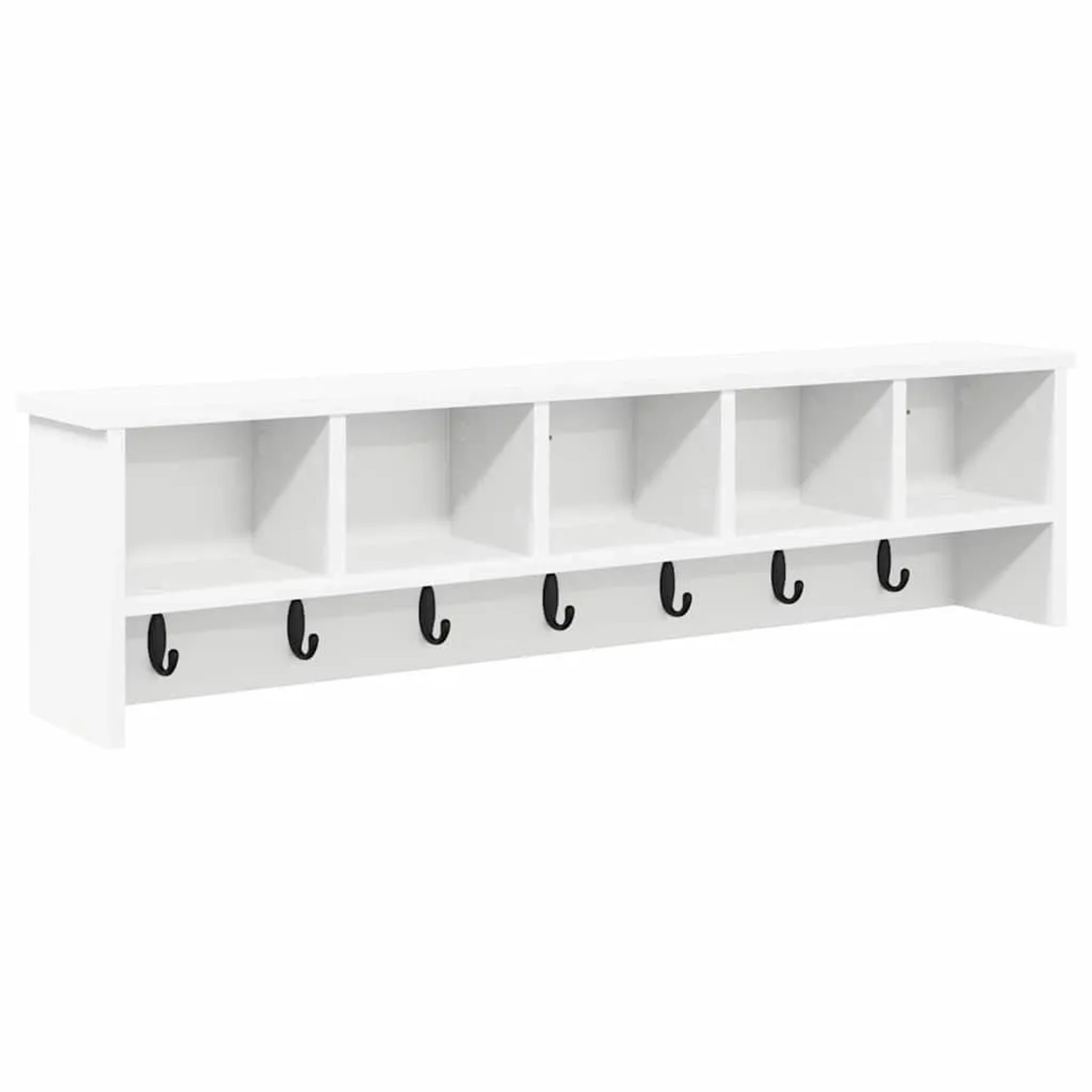 vidaXL Wandmontierter Kleiderständer mit Regal Weiß 100 x 16 x 26 cm 874323