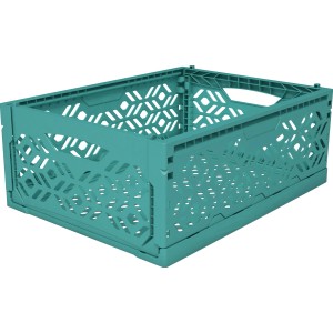 Türkis Klappbox Midi: Praktische Aufbewahrungsbox, stapelbar und recycelbar.