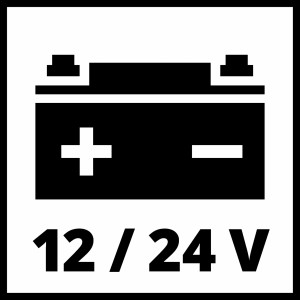 Symbol für 12/24V Autobatterie, passend zum Einhell Starthilfekabel BT-BO 16/1 A.