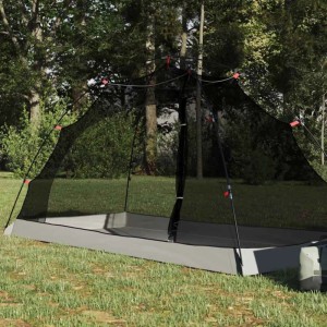 vidaXL Zelt, grau-schwarz, 236x108x120 cm, mit Mesh-Gewebe und Reißverschluss. Camping & Zubehör.
