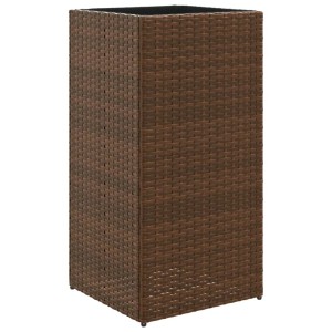 Brauner vidaXL Pflanzkübel (40x40x80 cm) aus Poly Rattan für Blumen und Pflanzen.