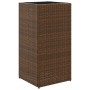 Brauner vidaXL Pflanzkübel (40x40x80 cm) aus Poly Rattan für Blumen und Pflanzen.