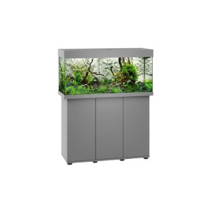 Graue Juwel Rio 180 LED Aquarium-Kombination mit Unterschrank und Bepflanzung.