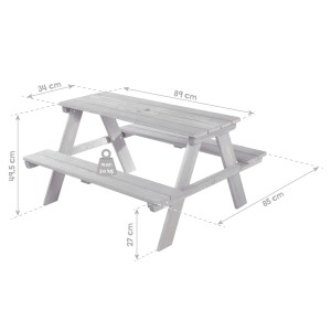 Graue roba Kindersitzgarnitur Outdoor aus Massivholz mit Maßen. Ideal für Spiel & Spaß im Garten.