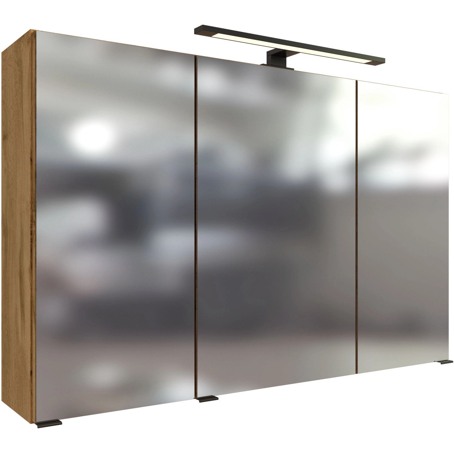 Held Spiegelschrank Florenz Eiche 100 cm mit Softclose Türen