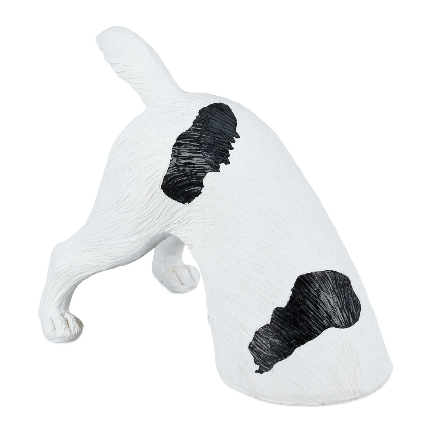 Relaxdays Hundefigur Polyresin Weiß Schwarz Wetterfest Frostfest UV-beständig 23 x 28 x 17 cm 0,8 kg