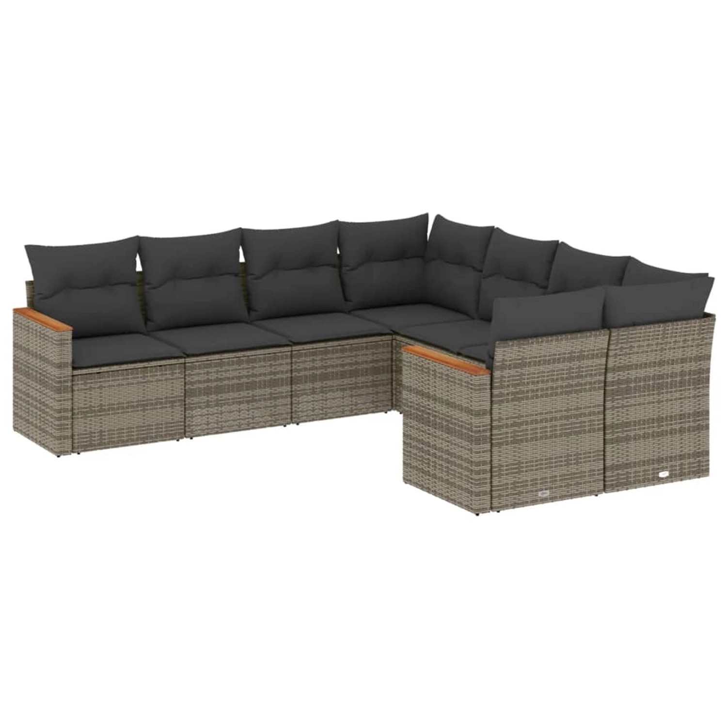 vidaXL 8-Tlg Garten-Sofagarnitur mit Kissen Grau Poly Rattan 3226557 günstig online kaufen
