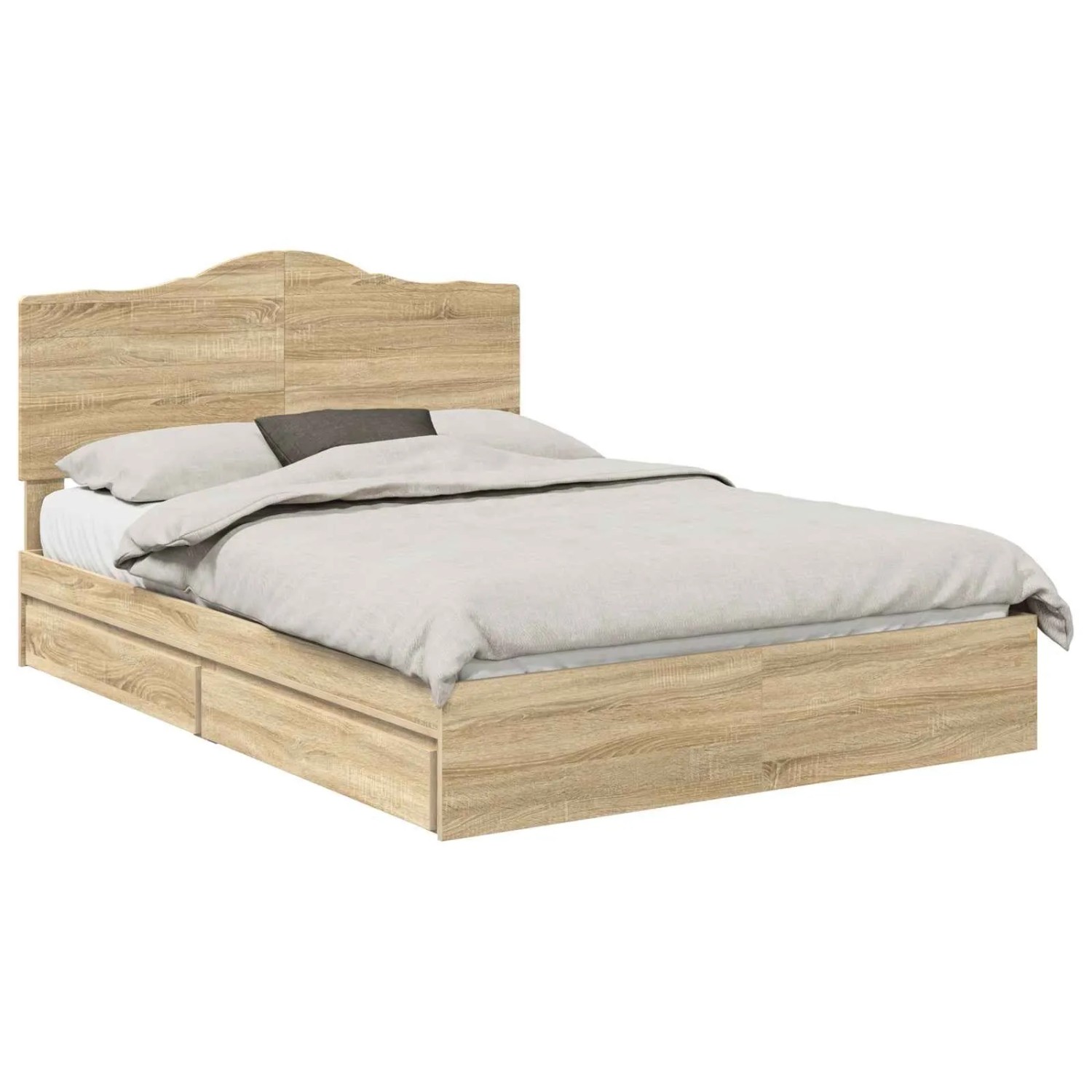 vidaXL Stauraumbett Sonoma-Eiche 140 x 200 cm Holzwerkstoff 3413501 günstig online kaufen