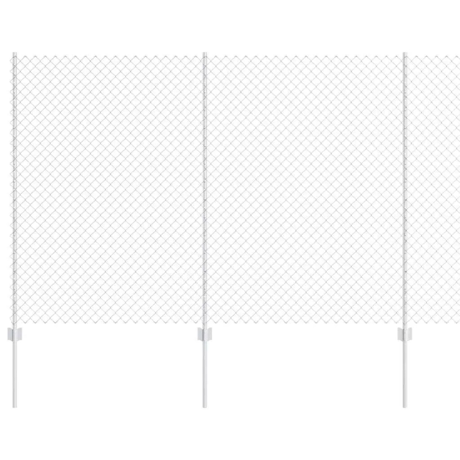 vidaXL Zaun mit Pfosten Silber 1,6 x 10 m Stahl 3336292 günstig online kaufen