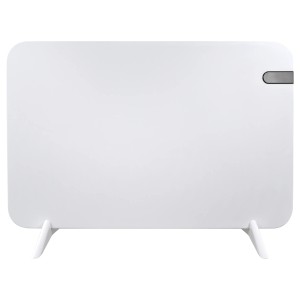 Weißes E2 Elektro Heizpaneel Infrae² Alea S 350 W mit Standfüßen.