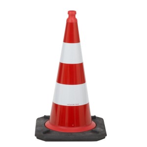 UvV Profi Leitkegel, 750 mm, rot-weiß, mit Reflexfolie für Baustellenabsicherung.