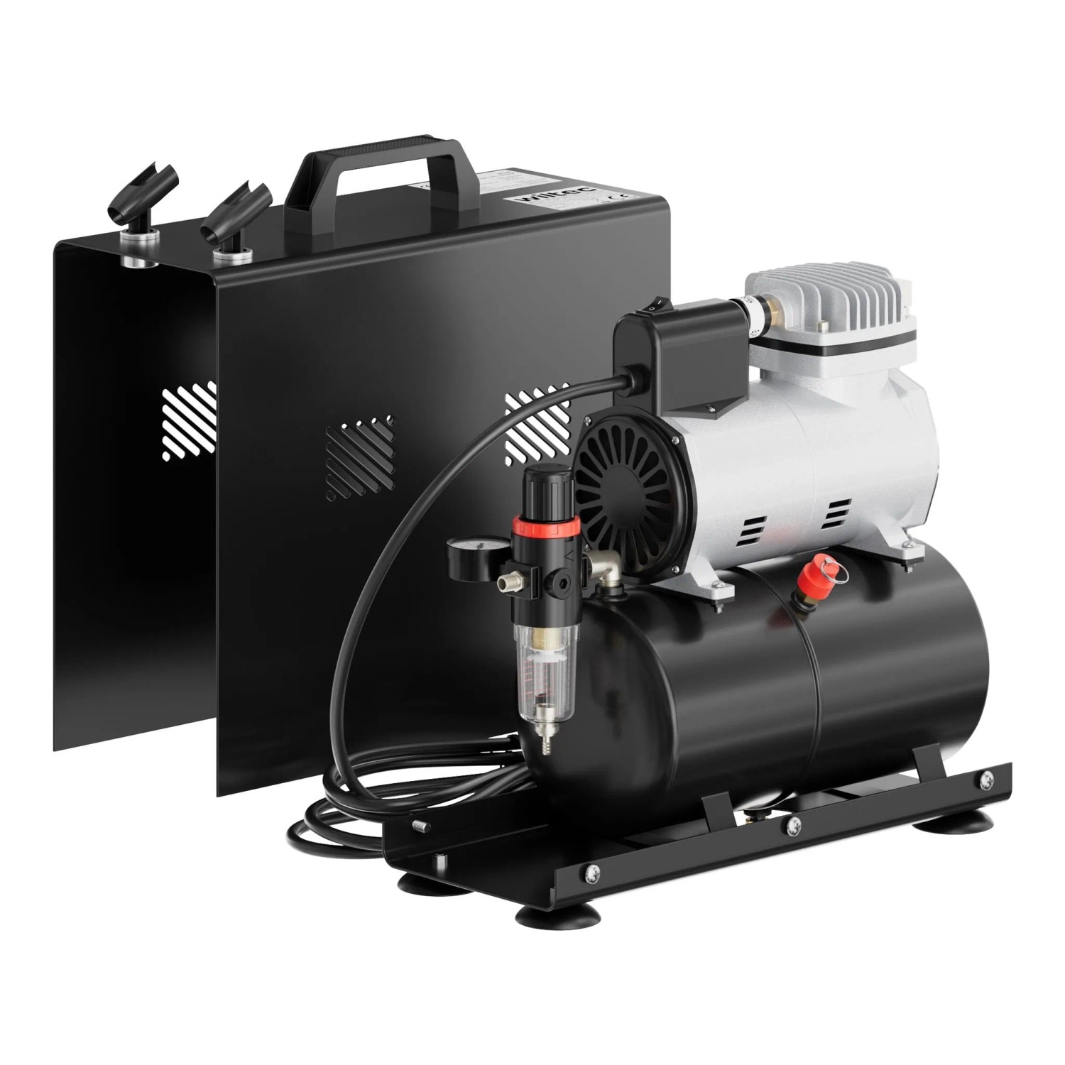 Wiltec Airbrush Einzylinderkompressor Af186A Lufttank 4Bar Abschaltautomatik