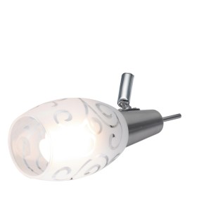 OBI Deckenleuchte Milazzo, 3-flammig, Nickel matt mit Dekorglas. Spot für Wohnräume.