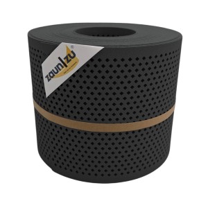 zaunzu Sichtschutz Premium, gelocht, Diamant-Muster, Anthrazit, 26m Rolle für Doppelstabmattenzäune.