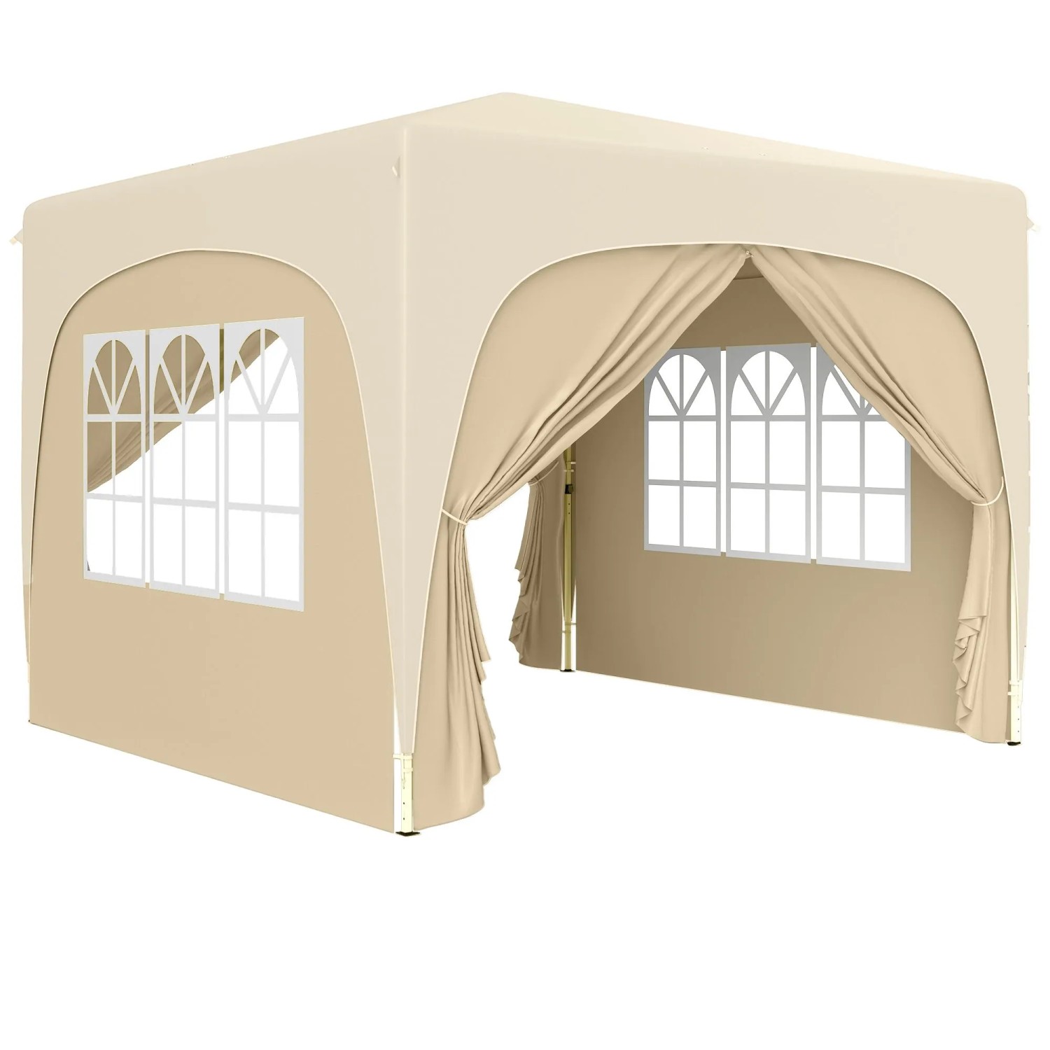 Furnicato Faltbarer Pavillon 3x3 Meter Sand Mit Seitenwänden