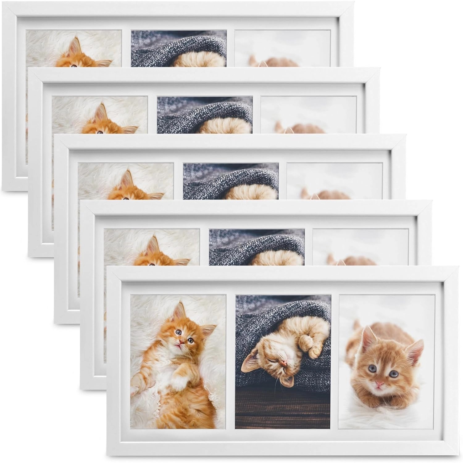 Bomoe Galeria Bilderrahmen 3 Bilder 10x15cm Weiß 5tlg günstig online kaufen