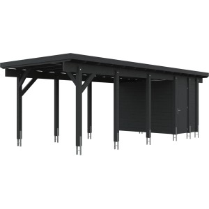 Kiehn-Holz Geräteraum für Einzelcarport KH 321, anthrazit, 174x299 cm. Zubehör für Carports.
