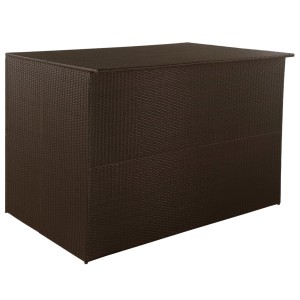Braune furnicato Garten-Auflagenbox aus Polyrattan, 150x100x100 cm, zur Aufbewahrung von Gartenmöbel-Auflagen.
