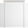 Posseik Spiegelschrank, 90 cm, mit LED-Lampe und Glasböden, weiß hochglanz.