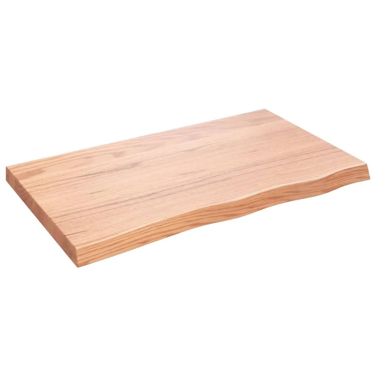 vidaXL Tischplatte Hellbraun 100x60x2-6cm Massivholz Eiche Behandelt 3156370