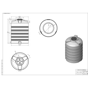 KMND 1500L Trinkwasser Wassertank Marmoriert