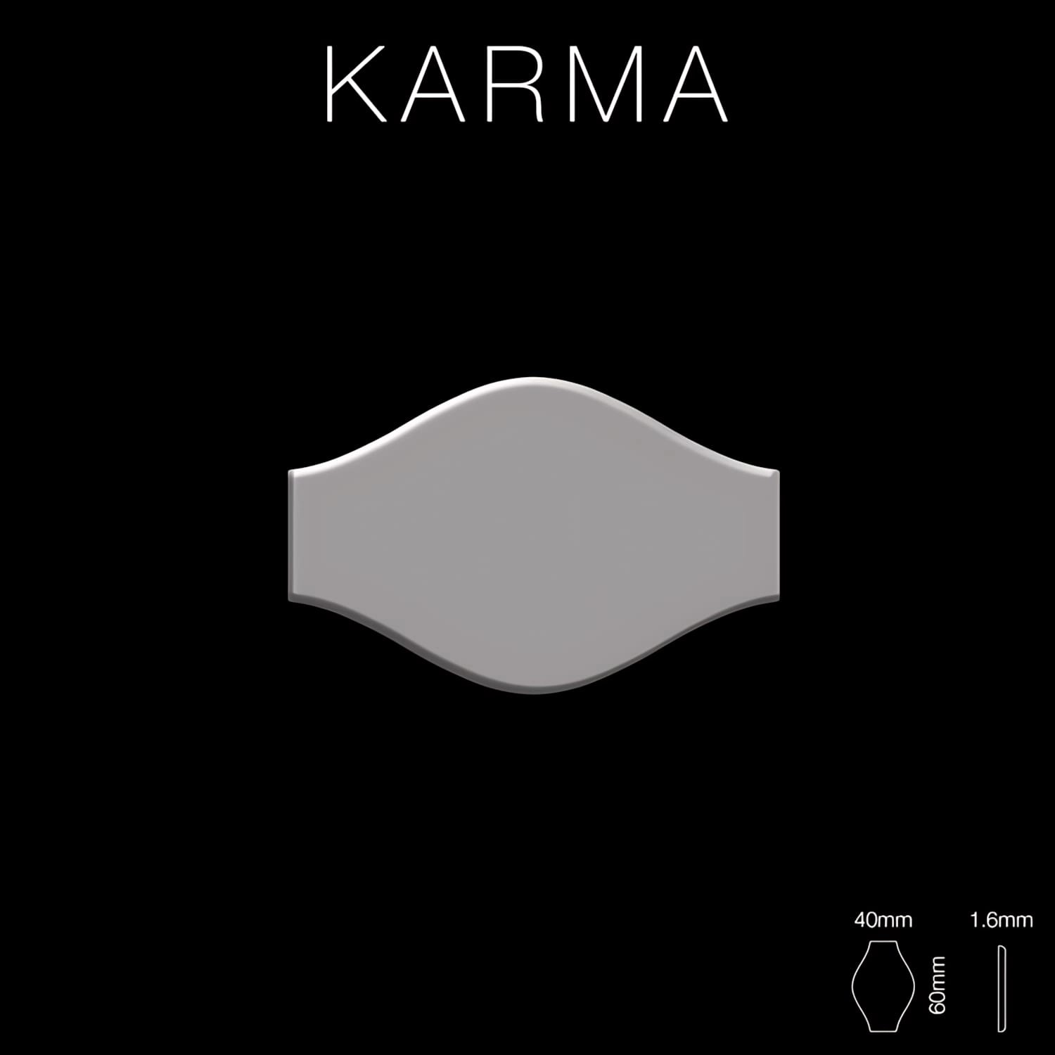 Edelstahl Mosaikfliese Marine Gebürstet Grau, Karma-Design. Metallfliese für Bad, Küche & Wohnbereich.