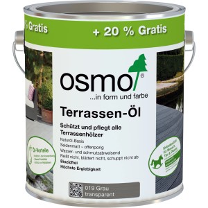 Dose Osmo Terrassen-Öl 3 l, Grau Transparent für Holzterrassen und Gartenmöbel.