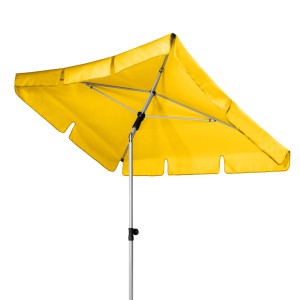 Gelber Doppler Marktschirm Active Paragon, 120x180 cm, mit Hebelmechanik. Sonnenschutz für Balkon und Terrasse.