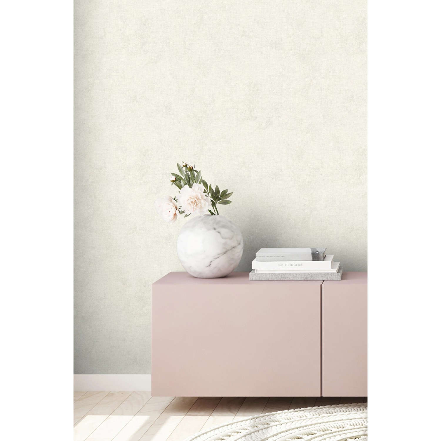 A.S. Création Vliestapete New Walls Uni Weiß, Dekotapete mit leichter Wandklebetechnik.