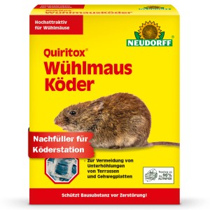 Neudorff Quiritox Wühlmausköder 200g, hochattraktiver Köder zur Wühlmausbekämpfung. Nachfüller für Köderstation.
