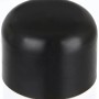 Schwarze, runde Pfostenkappe aus Kunststoff, 34 mm Durchmesser, für Zaunbau.