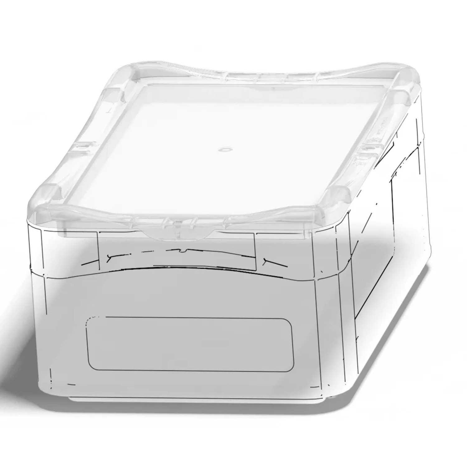 Transparenter Klickdeckel 30x20 cm für Eurobox-System Aufbewahrungsboxen.
