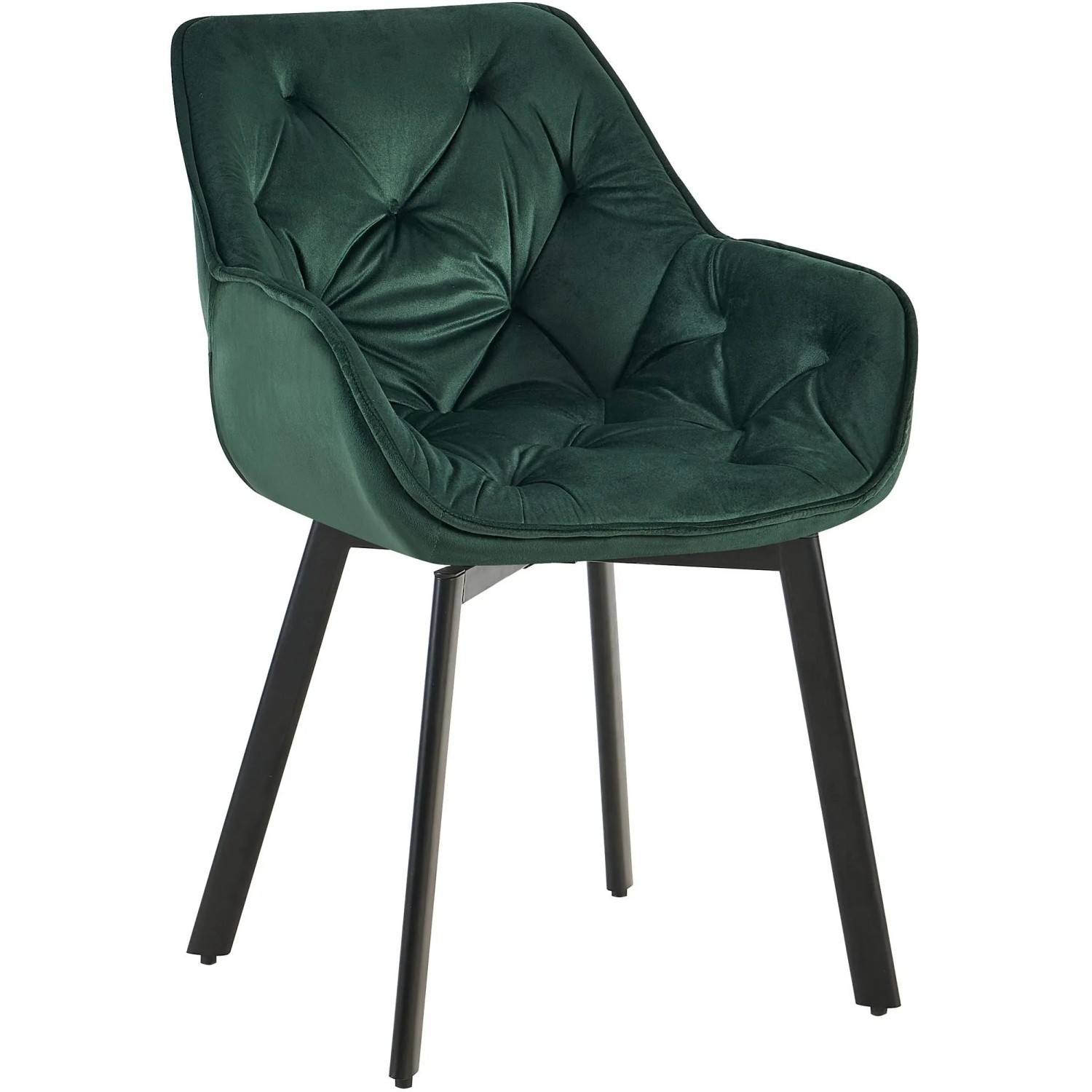 DELUKE Esszimmerstuhl VOVER Samt Grünfarbig 57x62x84cm Essstühle Esszimmerstühle Küchenstühle Wohnzimmerstühle