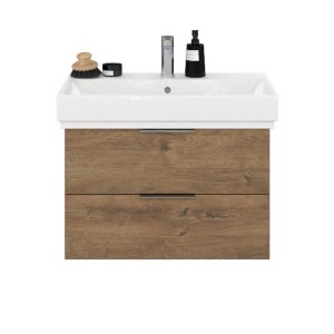 Steinkamp Waschtischunterschrank Living 2.0 Eiche mit GROHE Cube Waschtisch 80 cm.
