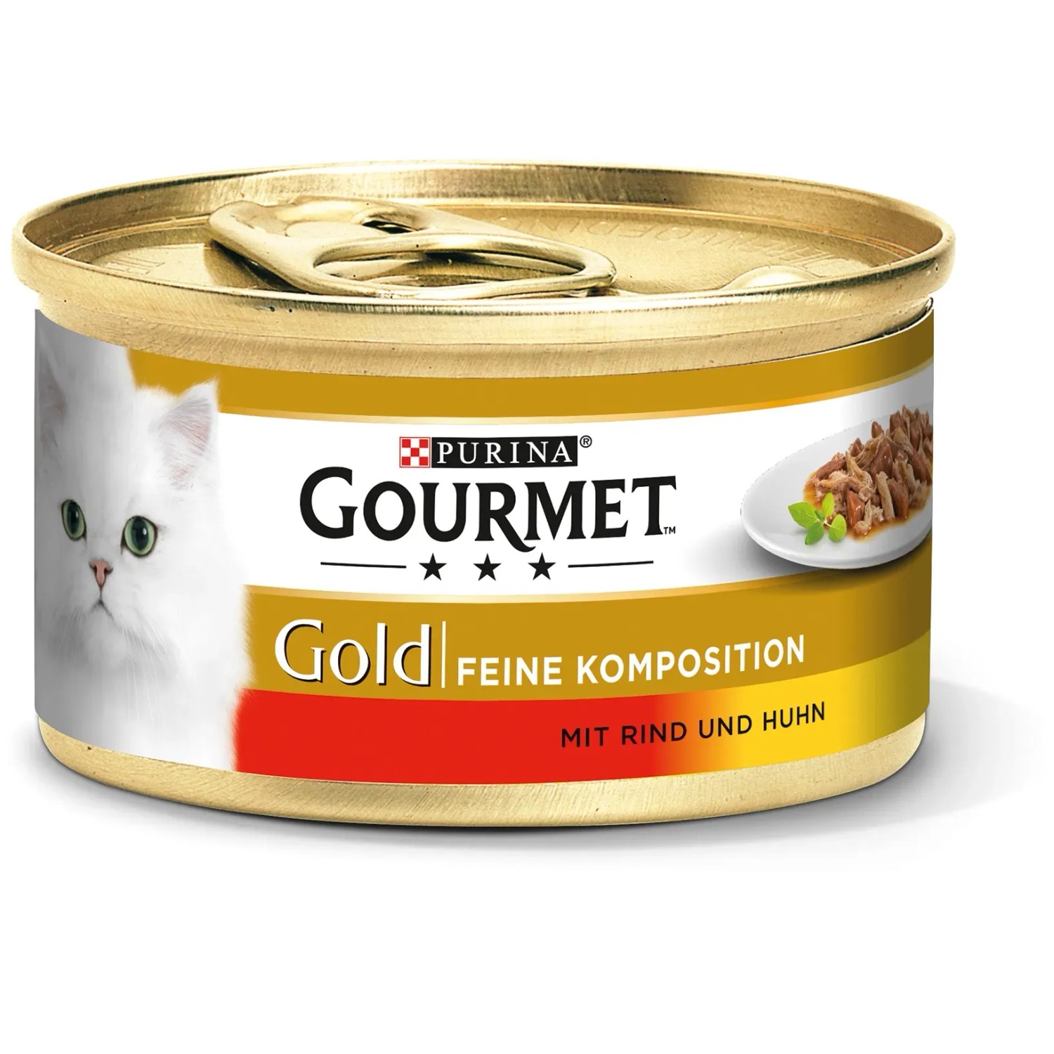 Gourmet Gold Katzen-Nassfutter Feine Komposition mit Rind und Huhn 85 g