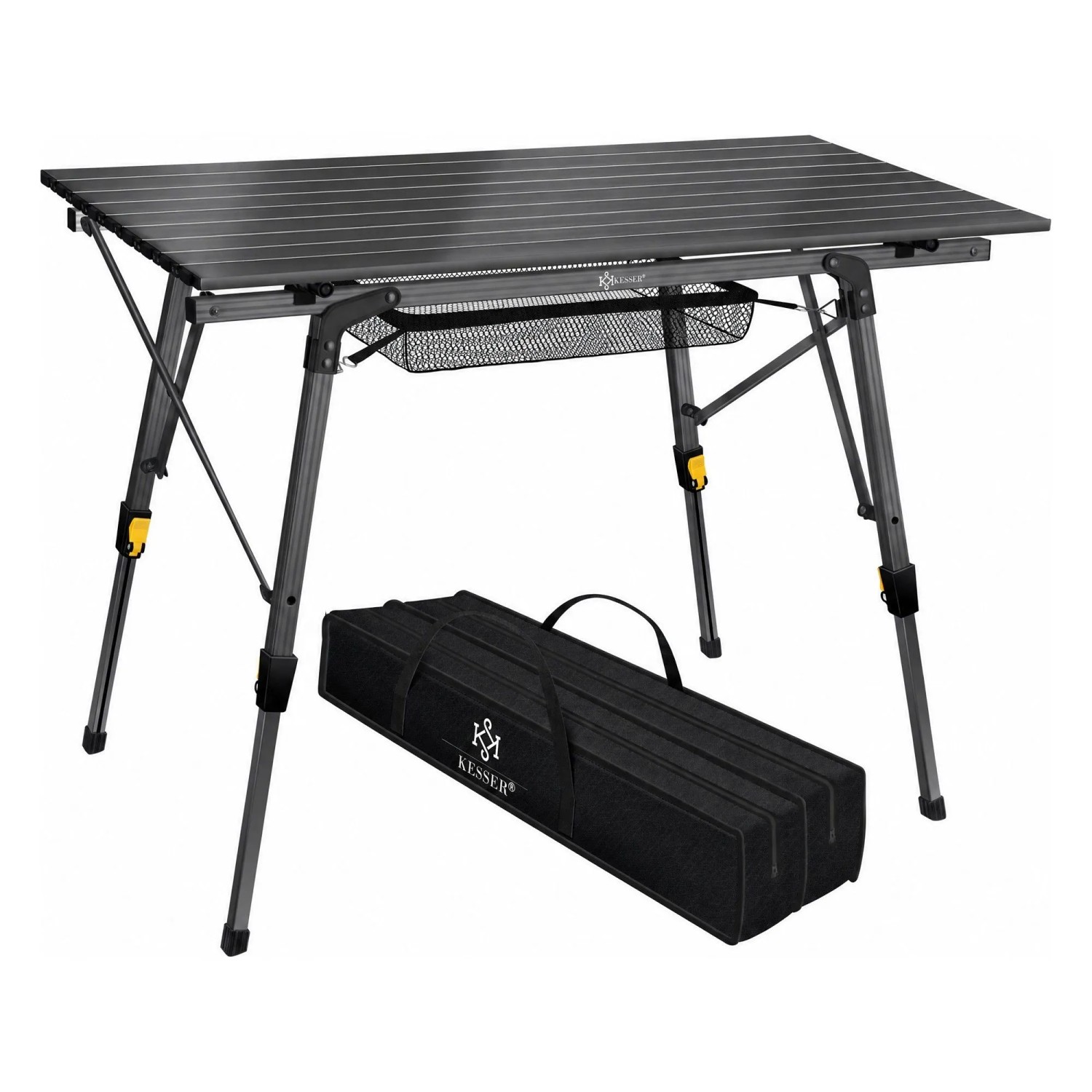 KESSER Campingtisch Faltbar mit Aluminiumrahmen 120 x 70 cm Anthrazit