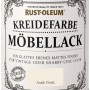 Dose Rust-Oleum Kreidefarbe Möbellack Antikweiß, matte Oberfläche für Vintage-Look.