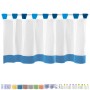 Blaue Arsvita Bistrogardine mit Schlaufen, 150x45 cm, für eine gemütliche Fensterdekoration.