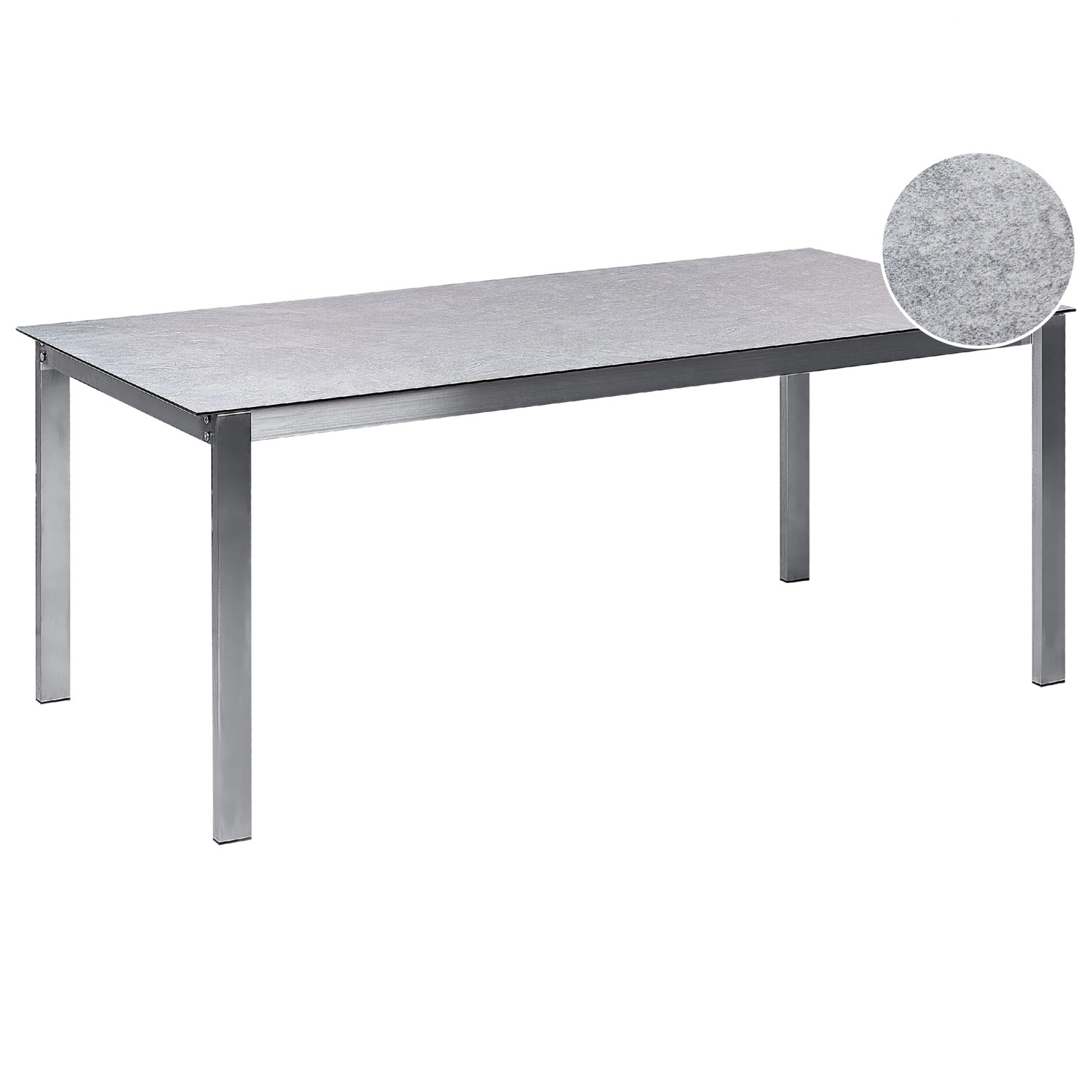 Beliani Gartentisch COSOLETO Grau Silber 180x90x75 günstig online kaufen