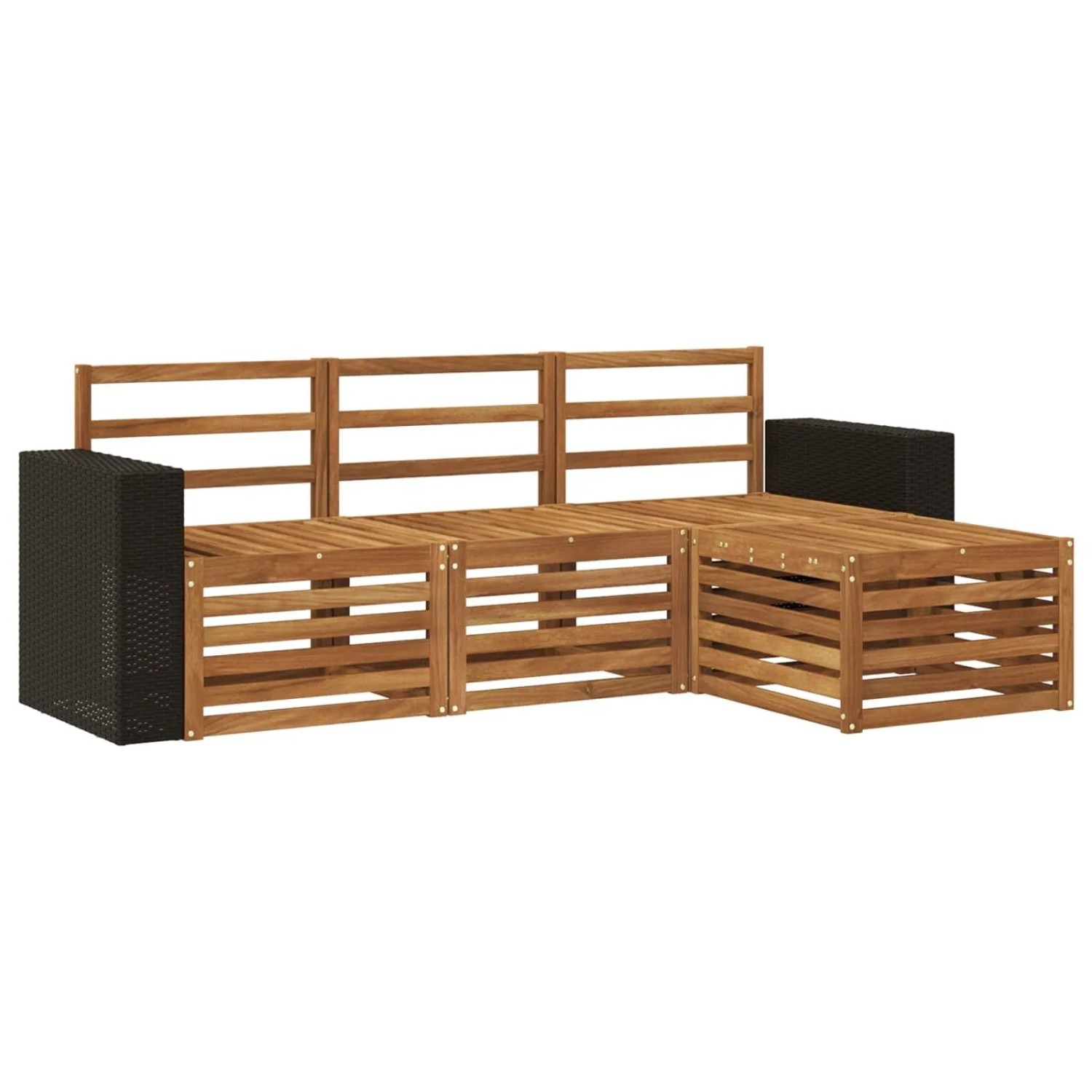 vidaXL Outdoor-Sofagarnitur 4 Stk Natur 3384210