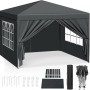 WOLTU Pavillon Pop-Up Wasserdichter Sonnenschutz Pagodenzelt 3x3 m Anthrazit