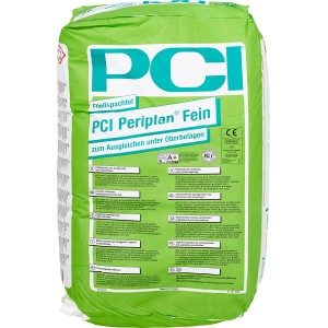 Sack PCI Periplan Fein Fließspachtel, 25 kg, zum Ausgleichen von Unebenheiten im Innenbereich.